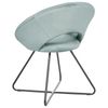 Sillón De Terciopelo Verde Menta Negro Metal Acolchado Sin Reposabrazos Retro Rachel - Verde