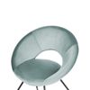 Sillón De Terciopelo Verde Menta Negro Metal Acolchado Sin Reposabrazos Retro Rachel - Verde