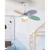 Ventilador De Techo De Metal Blanco Naranja Amarillo Verde Violeta 50 Cm 4 Palas Weber - Blanco