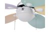 Ventilador De Techo De Metal Blanco Naranja Amarillo Verde Violeta 50 Cm 4 Palas Weber - Blanco