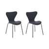 Conjunto De 2 Sillas De Comedor De Terciopelo Negro Sin Reposabrazos Boonville - Negro