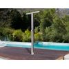 Ducha Exterior Plateada 210 Cm Acero Inoxidable Columna Función Lluvia Urzulai - Plateado