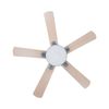 Ventilador De Techo De Metal Gris Claro Madera Clara 50 Cm Sintético Hobble - Gris