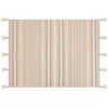 Manta De Algodón Beige Blanco Crema Negro 130 X 170 Cm A Mano A Rayas Borlas Yarseli - Beige