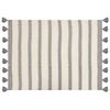 Manta De Algodón Beige Negro 130 X 170 Cm A Mano Patrón A Rayas Borlas Cayir - Beige