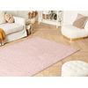 Alfombra Rosa 160 X 230 Cm Poliéster Piel Sintética De Conejo Pelo Largo Thatta - Rosa