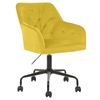 Silla De Oficina De Terciopelo Amarillo Negro Giratoria Ajustable Acolchado Antares - Amarillo