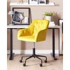 Silla De Oficina De Terciopelo Amarillo Negro Giratoria Ajustable Acolchado Antares - Amarillo