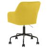 Silla De Oficina De Terciopelo Amarillo Negro Giratoria Ajustable Acolchado Antares - Amarillo