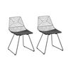 Conjunto De 2 Sillas De Metal Negro Asiento Piel Sintética Beatty - Negro