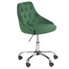 Silla De Oficina De Terciopelo Verde Esmeralda Negro Plateado Giratoria Ajustable Parrish - Verde