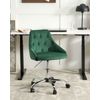 Silla De Oficina De Terciopelo Verde Esmeralda Negro Plateado Giratoria Ajustable Parrish - Verde