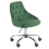 Silla De Oficina De Terciopelo Verde Esmeralda Negro Plateado Giratoria Ajustable Parrish - Verde