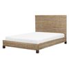 Cama Con Somier De Ratán Natural Madera Oscura 140 X 200 Cm Caoba Panel Salbris - Natural