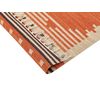 Alfombra Kilim De Algodón Naranja Beige Marrón 80 X 150 Cm Geométrico Borlas Gavar - Naranja