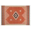 Alfombra Kilim De Algodón Naranja Beige Marrón 160 X 230 Cm Geométrico Borlas Gavar - Naranja