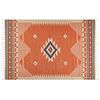 Alfombra Kilim De Algodón Naranja Beige Marrón 200 X 300 Cm Geométrico Borlas Gavar - Naranja