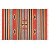 Alfombra Kilim De Algodón Azul Rojo Naranja 200 X 300 Cm A Mano Geométrico Borlas Hatis - Multicolor