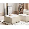 Otomana De Pana Beige Claro 83 X 83 Cm Reposapiés Diseño Moderno Lemvig - Beige