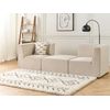 Otomana De Pana Beige Claro 83 X 83 Cm Reposapiés Diseño Moderno Lemvig - Beige