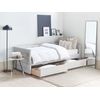 Cama Con Almacenaje De Terciopelo Gris Claro 90 X 200 Cm Somier Cajones Marray - Gris