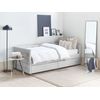 Cama Con Almacenaje De Terciopelo Gris Claro 90 X 200 Cm Somier Cajones Marray - Gris