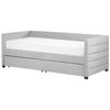 Cama Con Almacenaje De Terciopelo Gris Claro 90 X 200 Cm Somier Cajones Marray - Gris