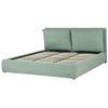 Cama Con Almacenaje De Terciopelo Verde Menta 180 X 200 Cm Otomana Bajonna - Verde