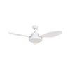 Ventilador De Techo De Metal Blanco 36 Cm Luz Mando Distancia 6 Velocidades 3 Temperaturas Banderas - Blanco