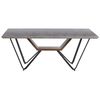 Mesa De Comedor Gris Claro Negro 180 X 90 Cm Mdf Efecto Cemento 6 Plazas Bandura - Gris