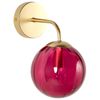 Lámpara De Pared De Vidrio Rojo Borgoña Dorado 28 Cm Aplique Pantalla Globo Art Deco Boomi - Rojo