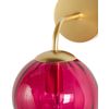 Lámpara De Pared De Vidrio Rojo Borgoña Dorado 28 Cm Aplique Pantalla Globo Art Deco Boomi - Rojo