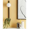 Lámpara De Pared De Vidrio Negro Blanco 86 Cm Con Maceta Pantalla Globo Isabella - Negro