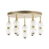 Lámpara De Techo Luces Led Integradas Metal Redondo Hierro Vidrio Pantalla Sala De Estar Moderno Estilo Glamoroso Oro Yowaka - Dorado