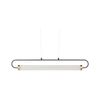 Lámpara Colgante Luces Led Integradas Metal Hierro Vidrio Pantalla Forma Ovalada Sala Estilo Glamuroso Moderno Negro Henry - Negro