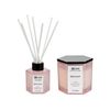 Conjunto De Vela Perfumada Y Difusor De Varilla 100% Cera De Soja Mecha De Algodón Vidrio Fresco Bergamota Classy Tint - Rosa