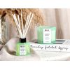 Conjunto De Vela Perfumada Y Difusor De Varilla 100% Cera De Soja Mecha De Algodón Vidrio Fresco Melisa Classy Tint - Verde