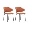 Conjunto De 2 Sillas De Comedor Naranja Negro Poliéster Sin Reposabrazos Kenai - Naranja