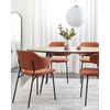 Conjunto De 2 Sillas De Comedor Naranja Negro Poliéster Sin Reposabrazos Kenai - Naranja