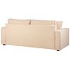 Sofá 3 Plazas De Pana Beige Negro Acolchado Reposabrazos Cojines Asiento Falun - Beige