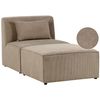 Chaise Lounge Moderna Pana Dos Piezas Tapizado Gris Pardo Lemvig - Beige