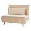 Sofá De Terciopelo Moderno De 1 Asiento Cama Individual Con Cojín Gris Claro Setten - Beige