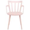 Conjunto De 4 Sillas De Comedor Sala De Estar Minimalista Moderno Asiento De Piel Sintética Acolchado Rosa Con Reposabrazos Morill - Rosa