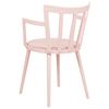 Conjunto De 4 Sillas De Comedor Sala De Estar Minimalista Moderno Asiento De Piel Sintética Acolchado Rosa Con Reposabrazos Morill - Rosa