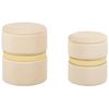 Conjunto De 2 Pufs De Terciopelo Beige Crema Ratán Almacenaje Dormitorio Medford - Beige