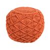 Puf Boho Redondo De Punto De Algodón Otomana Decoración De Sala De Estar Asiento Extra 40 X 40 Cm Naranja Berkane - Naranja