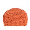 Puf Boho Redondo De Punto De Algodón Otomana Decoración De Sala De Estar Asiento Extra 40 X 40 Cm Naranja Berkane - Naranja