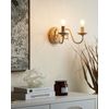 Lámpara Vintage Retro Pared Colgante Decorativa 2 Luces Iluminación Salón Metal Blanco Brithon - Blanco