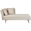 Chaise Longue Moderno Tapicería De Tela De Poliéster Con Cojines Patas De Metal Diván Izquierdo Beige Riom - Beige