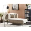 Chaise Longue Moderno Tapicería De Tela De Poliéster Con Cojines Patas De Metal Diván Izquierdo Beige Riom - Beige